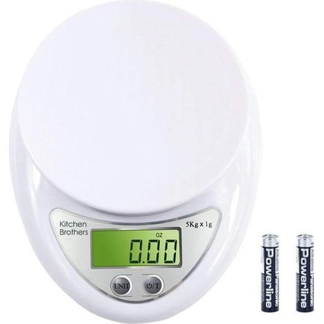 Balance électronique - Balance de cuisine - Balance de cuisson - 5 kg - Convient pour la cuisine, la pâtisserie et la préparation des aliments (1/3)