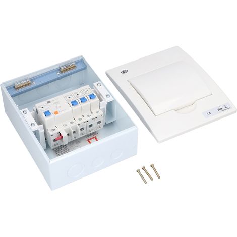 3-Wege-230-V-Innenverteilerkasten nach britischem Standard, 3 MCB (B6A+B16A+B32A) + RCD (63A 1P+N) B-Leistungsschalter (1/5)