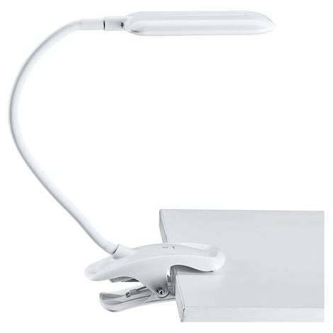 Lampe de bureau Aluminor à pince bras flexible blanc (1/2)
