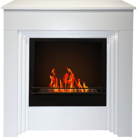Camino a bioetanolo da terra BELLINI in legno Bianco Made in Italy L96 x P35 x H96