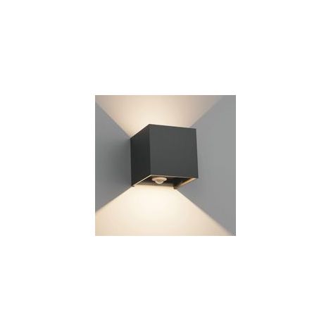 12W Applique Murale Extérieur avec Détecteur de Mouvement,IP65 Éclairage Mural extérieur/intérieur avec Angle de Faisceau Réglable, Applique Murale Up Down,3000K, Noir [Classe énergétique F] (1/5)