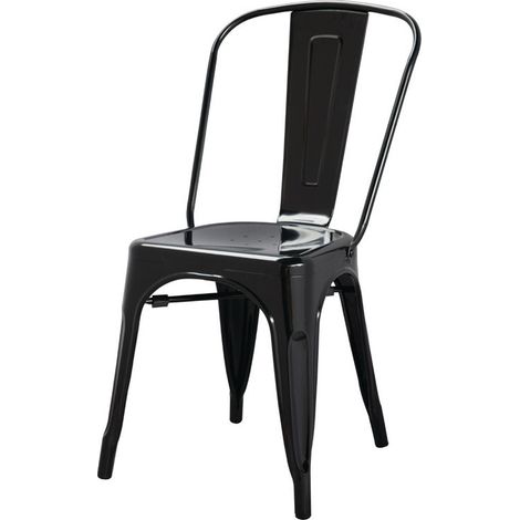 Chaises Bistro en Acier Noir - Lot de 4 - Bolero (1/5)