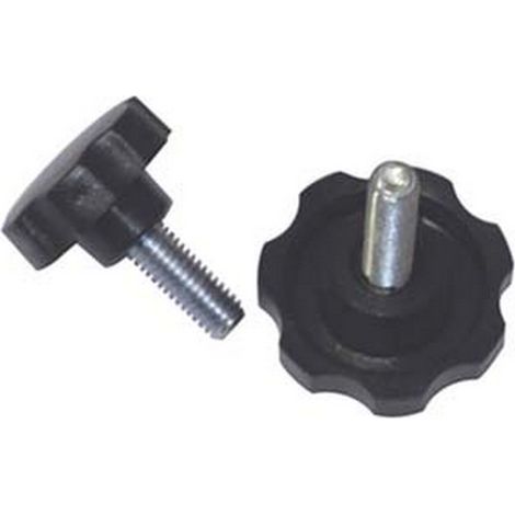 25PZ VOLANTINO CON PERNO FILETTATO IN ABS NERO - ø volantino mm.30, perno M6