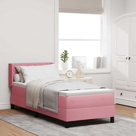 vidaXL Cama tipo Box Spring con cabecera Rosa 200 x 80 cm Terciopelo (1/5)