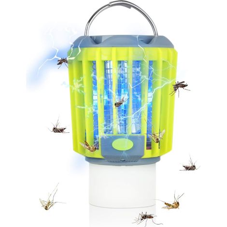 Lampe anti-moustiques, lanterne LED et lampe torche 3 en 1, étanche et rechargeable, accessoire de camping compact et portable pour les activités de plein air. (1/5)