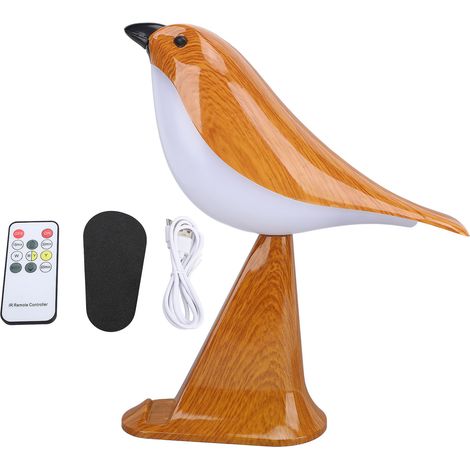 Lampe de chevet Magpie Aromatherapy, veilleuse oiseau à commande tactile, intensité variable, rechargeable USB, avec sons d'oiseaux et support pour téléphone. (1/5)