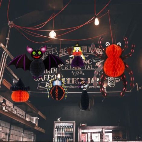 Fantôme - Décoration Murale Halloween - Ensemble de 2 Pièces - Papier Crépé - Pour Intérieur et Extérieur (1/3)