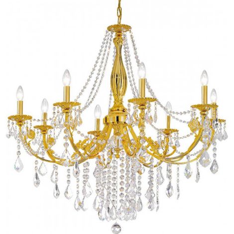 Kolarz PISANI CRYSTAL Lustres en cristal à plusieurs bras 8 lumières or 24 carats (1/5)
