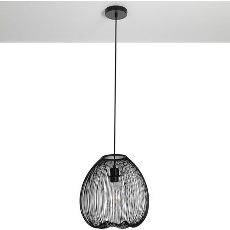 Hängelampe aus schwarzem Stahl Ø35 cm Lynton (1/5)