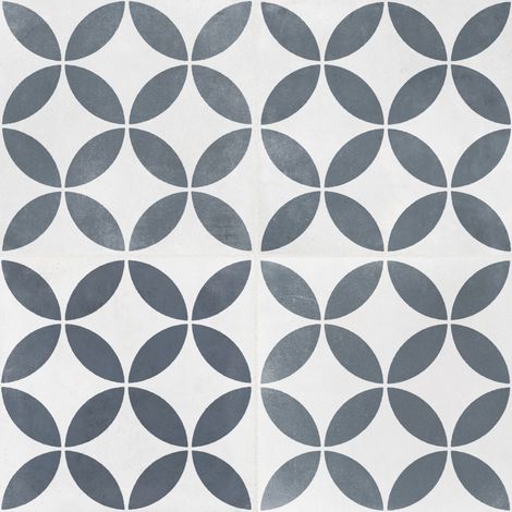 Carrelage effet Carreau ciment Axerio Noir 22,3x22,3x0,9 cm Novera - Sol et mur intérieur (vendu par carton de 0,65 m²) - RO'MA CARRELAGE