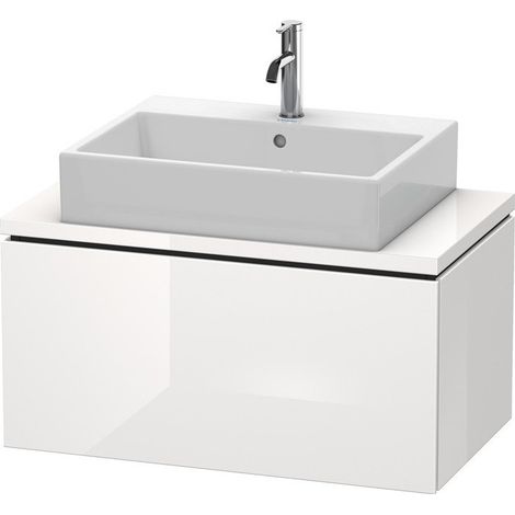 Meuble bas console L-CUBE 400x820x477mm blanc brillant lack