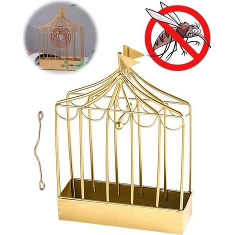 Vintage-Style Mosquito Coil Holder - Gold - 12.5x4x18cm - Insect Protection - Durable (1/4)