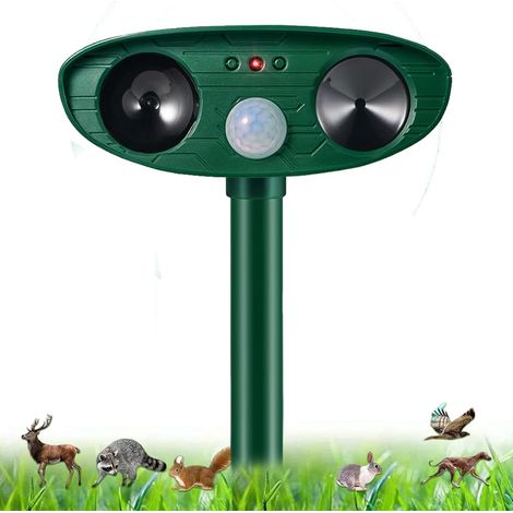 Ultraschall-Tierabwehrgerät – 1 Stück – ABS-Kunststoff – PIR-Bewegungsmelder – Garten, Hof, Garage – Schwarz (1/5)