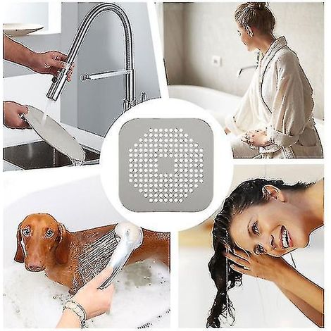 5er-Pack Antiverstopfungsfilter für Badezimmersiphon, Bodenwaschbecken und Küchensieb (grau) (1/4)