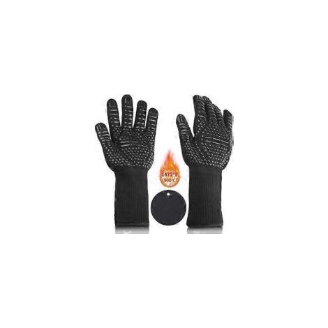 Ofenhandschuh mit Silikonmatte, ideal zum Grillen und Backen. Rutschfest, hitzebeständig bis 800 °C und EN407-zertifiziert. – Crezuo