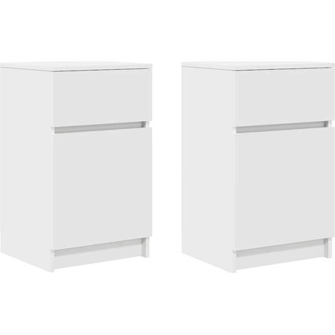 Maison Exclusive - Comodini 2 pz Bianc39x35x65 cm in Legno Multistrato