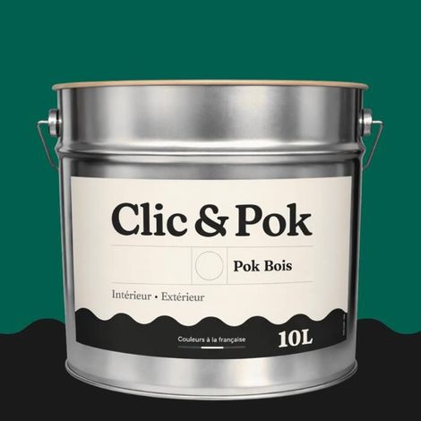 Peinture Bois Extérieur – POK BOIS - 10L - RAL 6026 - Vert opale- Résistante aux intempéries - Ne s'écaille pas