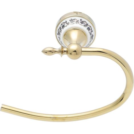 Vintage Handtuchring aus goldfarbenem Edelstahl zur
