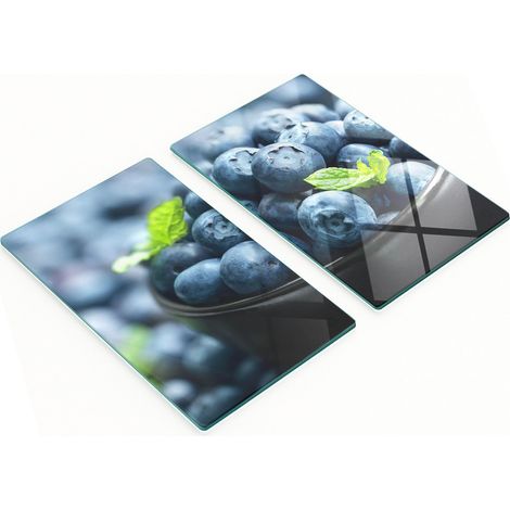 Tableros de vidrio decorativos multifuncionales con estampado de ar谩ndanos, 2x30x52 cm.