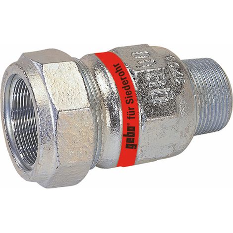 Gebo Verschraubung Temperguss-Verbinder Siederohr 20 x ½'' AG verzinkt für Siederohre 02.150.00.0120