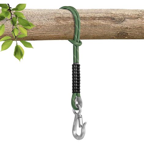 Corde de fixation de balançoire, 63,5 cm, balançoires, hamac, corde, corde de suspension avec crochets, pour chaise suspendue, intérieur et extérieur, aire de jeux, yoga, sacs de sable, vert (1/5)