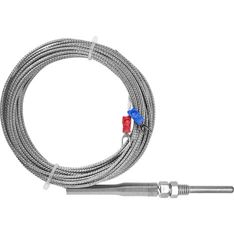 M8 Gewinde Typ K Thermoelement 30mm Sonde Temperaturfühlerdraht 0-400℃ (5 m) (1/5)