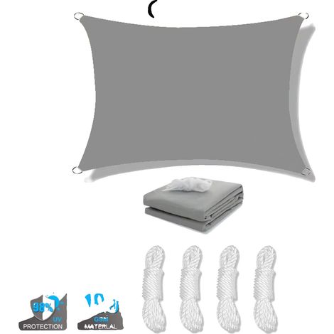 Vela de sombra, impermeable, con protección UV del 95%, 1 unidad, 200x200cm (1/2)