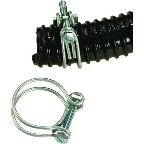 Lot de 2 colliers de serrage - UBBINK - Diametre 20-23 mm - Galvanisés - Pour tuyau spiralé