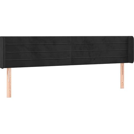 Maison Exclusive - Cabecero de terciopelo negro 203x16x78/88 cm (1/5)