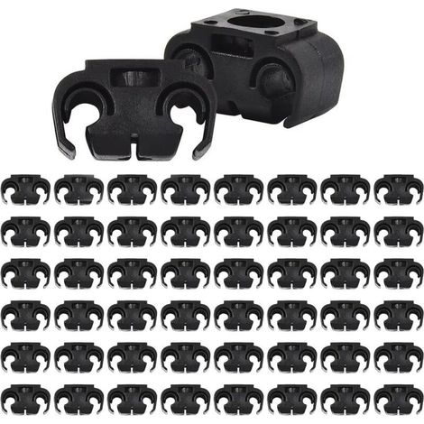 Colliers de serrage pour flexibles de frein automobile , 50 pièces , support de fixation à 2 points , double collier , plastique noir , pièces automobiles universelles (1/4)