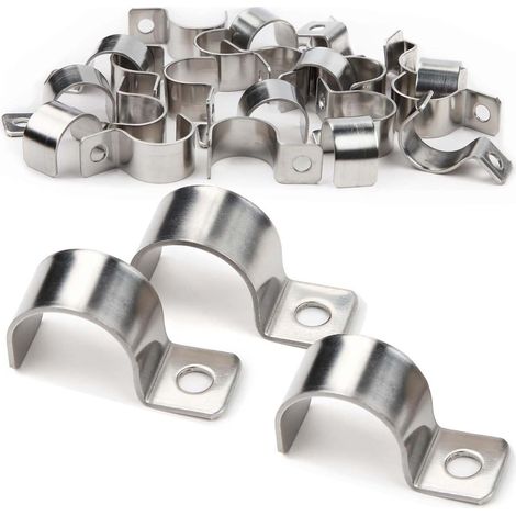 Lot de 20 colliers de serrage métalliques - Colliers de serrage pour tuyaux et câbles - Colliers de serrage pour petits tuyaux - Colliers de serrage pour câbles en acier - Diamètre 20-21 mm (1/5)