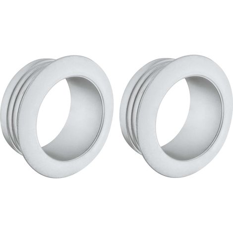 2x Rosace ronde épaisseur 16mm pour serrures espagnolettes ou à appliquer Push Lock mini en plastique Verrou Sécurité Rosette Meuble Porte Tiroir Placard, chromé mat (1/2)