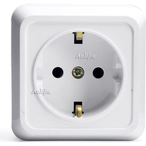 Aufputzsteckdose mit Erdung – Wandsteckdose mit Kindersicherung 250 V AC 16 A IP44 2-polig – Aufputz-Steckdosenblock für den Innenbereich – Steckdose mit Erdung – Steckdose (1/4)