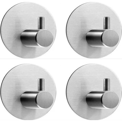 Quatre Grey – Klebehaken – selbstklebender Wand-WC-Handtuchhalter für Badezimmer – selbstklebender Wand-Küchenhandtuchhalter – Befestigungshalter ohne Bohren