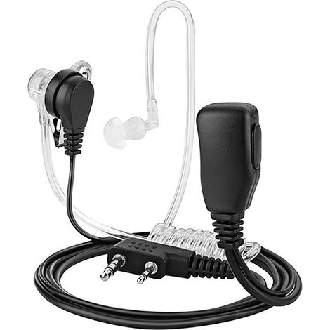 Écouteur PTT 2 broches avec microphone pour casque antibruit Kenwood TYT UV5R, UV5RA, UV5RB-AquaForge