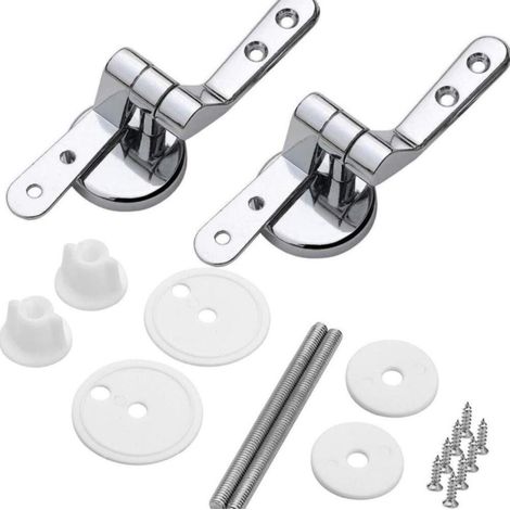 2 Pcs  Charniere Abattant WC, Kit Fixations Remplacement pour WC Abattant, Charnière WC Fixations, pour Sièges de Toilette en Résine de Bois.