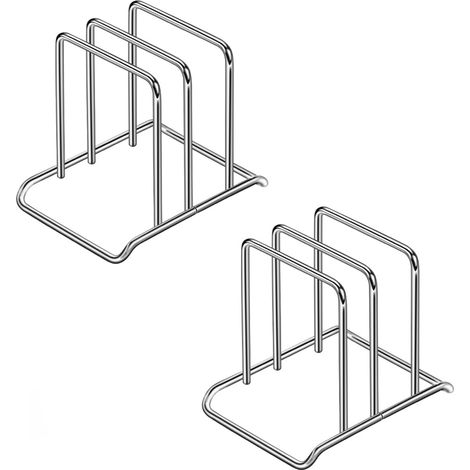 (2x Support pour Planches à Découper en Acier Inoxydable Rangement Casserole Kitchen Organizer Organisateur Plan Travail Cuisine (1/5)