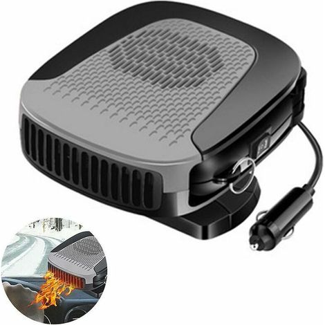 Calentador de coche de 12 V con modo de calefacción y refrigeración 2 en 1 para un calentamiento rápido, desempañado y ventilador de parabrisas en el encendedor de cigarrillos. (1/5)