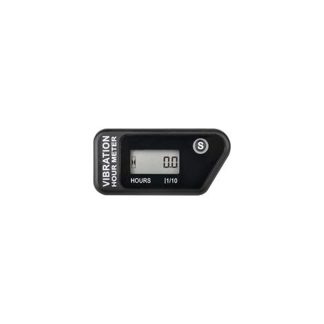 Compteur horaire sans fil auto-alimenté numérique, activation par vibration, minuterie de travail réinitialisable, arrêt du verrouillage de l'utilisateur, utilisation pour le(NOIR)