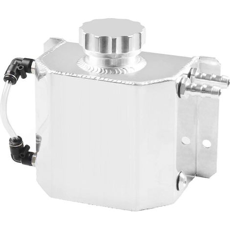 Depósito de expansión de refrigerante universal para radiador, botella de aluminio para recuperación de agua en vehículos. (1/5)