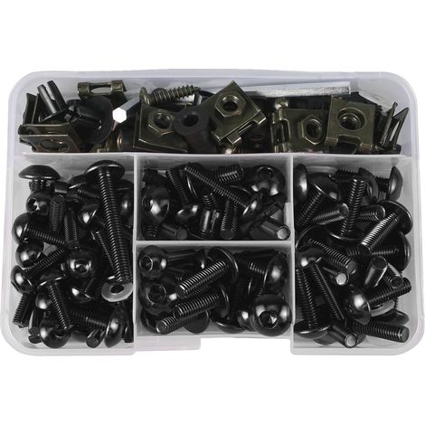 Kit de tornillos para carenado de motocicleta, aluminio resistente, accesorios completos, 177 piezas (1/2)