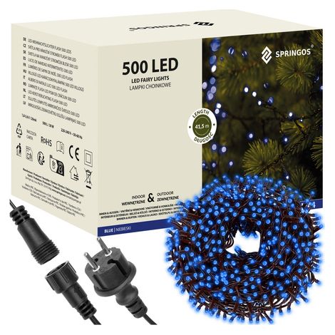 Luci di Natale esterne blu a 500 LED 30m