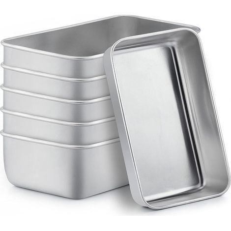 Boîtes à lunch de 6 pièces avec couvercles, contenants alimentaires réutilisables, en acier inoxydable, allant au four, au réfrigérateur et au lave-vaisselle (500 ml).