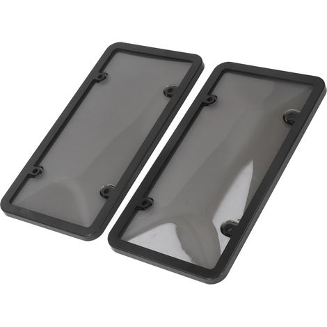 Ensemble de protection pour cadre de plaque d'immatriculation, taille standard, finition fumée résistante aux UV, pour voiture et camion. (1/5)