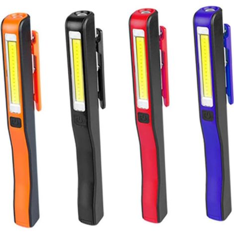 Lampe de poche orange, rechargeable, portable, à piles rouge (1/5)