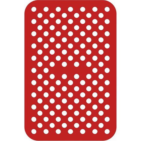 Tapis de four antiadhésif en silicone (rouge) pour friteuse à air chaud (1/4)
