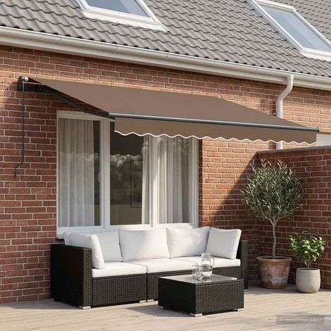 vidaXL Tenda retrattile Tortora 300 x 250 cm Poliestere e Alluminio