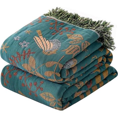 100% cotton Boho ceiling daily ceiling double sided ceiling bed linen - green 150x200cm (1/5)