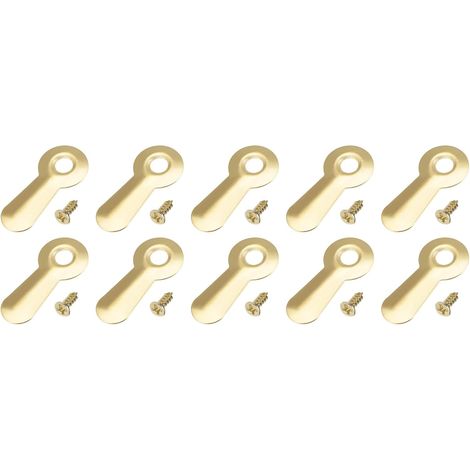 Boutons rotatifs pour cadre photo 19 x 8,5 mm x 50 pièces, fixation par pince métallique avec vis pour montage et suspension de cadre [or] (1/5)