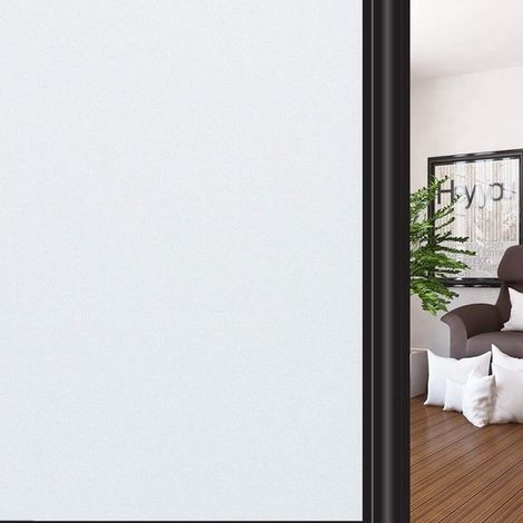 Film pour vitres dépoli - Film de protection solaire - Film électrostatique - Convient pour la maison, le bureau et le salon - 45 x 200 cm - Blanc - PVC blanc (1/5)